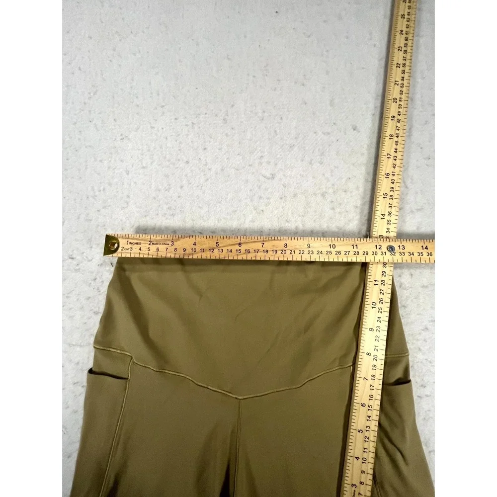 Offline By Aerie Leggings Womens Large Olive Green High Rise 7/8‎ Pocket Yoga